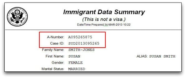 在移民数据摘要上查找外国人登记号